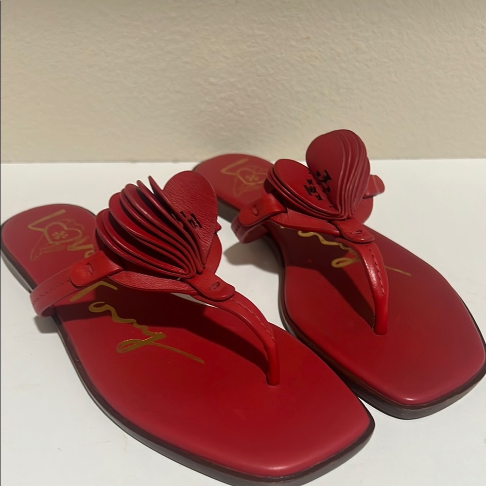 Tory Burch Red Sandals with Bow Detail - Picture 7 of 7